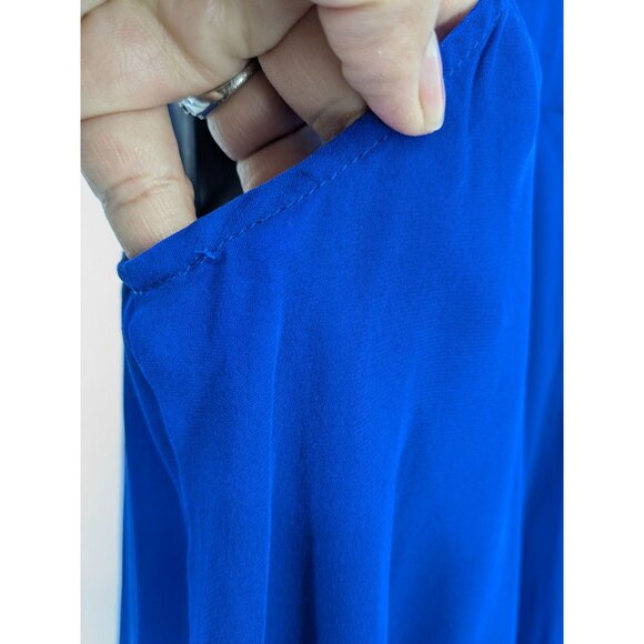 Haute Hippie Sheer Blouse Women Size L 100% Slik Slouch Open Back Preppy Office - Picture 5 of 15